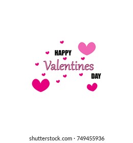 Happy Valentine's day icon with hearts