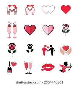 Happy Valentines Day Icon Sets