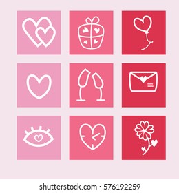 happy valentine's day icons 