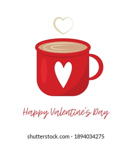 Happy Valentines day illustration with cup