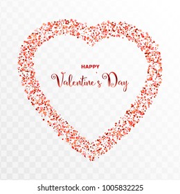 Happy Valentine's day illustration with dots on transparent background