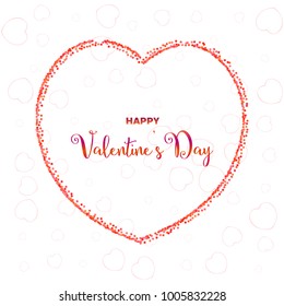 Happy Valentine's day illustration with dots on white background