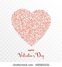 Happy Valentine's day illustration with dots on transparent background
