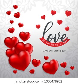 Happy Valentine's day , Illustration of love, Valentine's day set. Greeting card, poster, flyer, banner design.