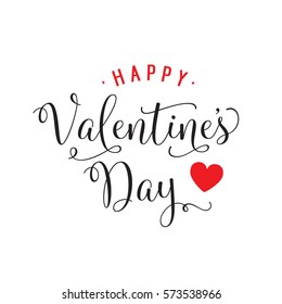 Happy Valentines Day Inscription and Heart
