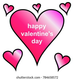Happy valentine's day inscription in heart.