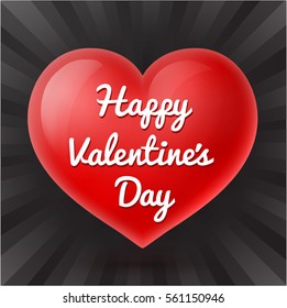 Happy Valentines Day Inscription on Heart