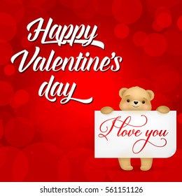 Happy Valentines Day Inscription on Red