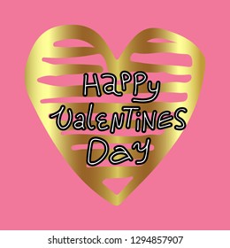 Happy Valentines day inspirational and romantic card with lettering. Hand drawn elements for valentines day banner, greeting cards,postcard design, save the date banners. Vector isolated on background