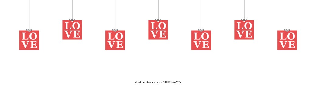 Happy Valentines Day. Valentines inspired tags. Design for print cards, banner, poster. Trendy style. Vector illustration