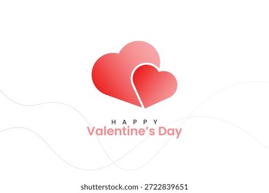 Feliz día de San Valentín con corazones entrelazados