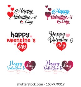 Happy Valentines Day isolated on white background. Vector Illustration - Vector