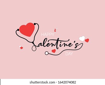 Happy Valentine's Day. isolated on rich pink background. Typography