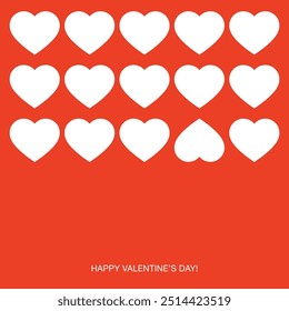 Happy Valentine's Day isolated vector postcard. Heart and lips with a text template.Eye.Best for websites, banners or print. Colorful red monochrome flat trendy design illustration for 14 February.