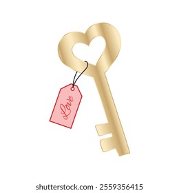 Happy valentines day key with love keychain	