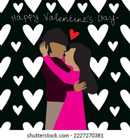 HAPPY VALENTINE'S DAY KISS POSTER ILLUSTRATION
