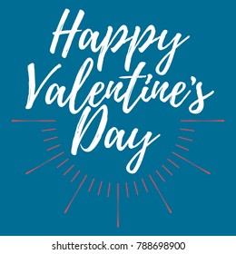 Happy Valentine's day label. Font with Brush. Valentines day badges. Vector illustration icon.