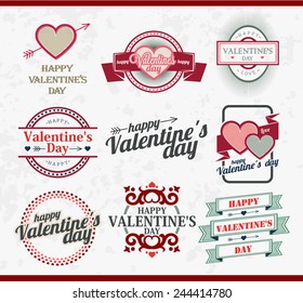happy valentines day labels, icons elements collection