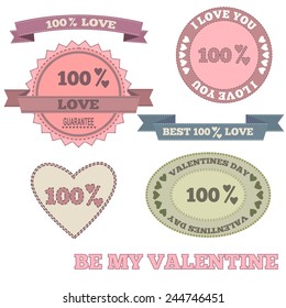 Happy valentines day labels, icons elements collection