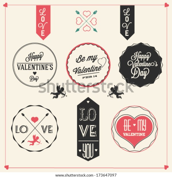 Happy valentines day labels\
set