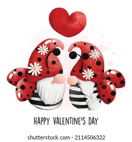 Happy Valentine's day with ladybug gnomes 