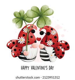 Happy Valentine's day with ladybug gnomes 