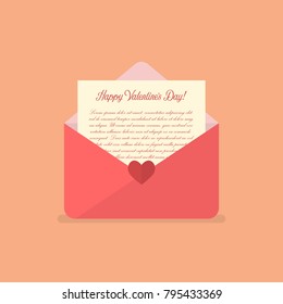 Happy Valentines day letter. Vector illustration