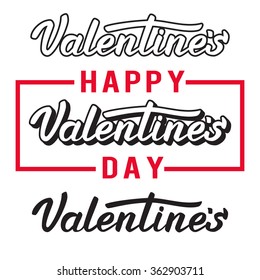 Happy Valentines day. Lettering.