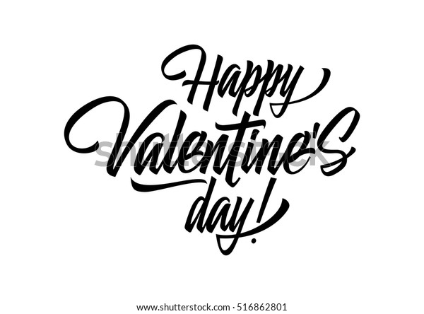 Happy Valentines Day Lettering Stock Vector (Royalty Free) 516862801