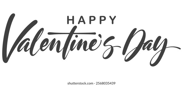 happy valentines day lettering brush vector eps