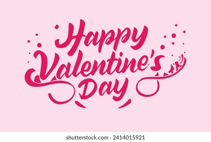 Happy Valentines Day lettering calligraphy. Vector illustration. Valentines day illustrations and typography elements
