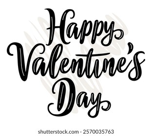 Happy Valentines Day lettering calligraphy with hearts shape. Romantic Template design for celebrating valentine's Day on 14 February. Wallpaper, flyer, poster, sticker, banner, card.holiday lettering