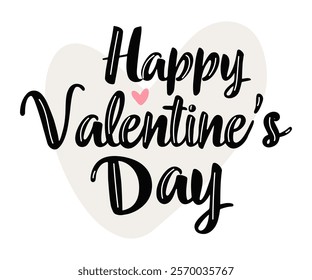 Happy Valentines Day lettering calligraphy with hearts shape. Romantic Template design for celebrating valentine's Day on 14 February. Wallpaper, flyer, poster, sticker, banner, card.holiday lettering