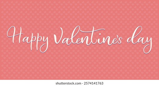 Happy Valentines Day lettering calligraphy with hearts shape. Valentine's Day holiday lettering. Drawn text for card, banner, poster design