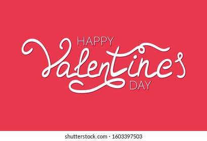 Happy Valentine's day lettering card. Vector illustration. HAPPY VALENTINE'S DAY HAND DRAW LETTERING IMAGE.