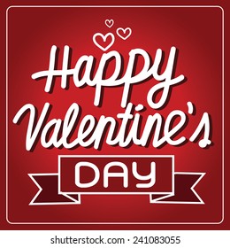 Happy Valentine's Day lettering Card , vector illustration