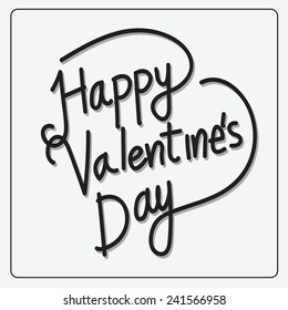 Happy Valentine's Day lettering Card , vector illustration