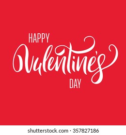 Happy Valentines Day Lettering Card.