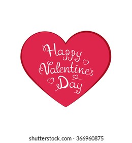 Happy Valentines day lettering card with heart