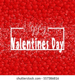 Happy Valentine's day lettering card. Vector illustration.