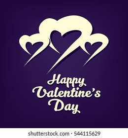 Happy Valentine's Day Lettering design with abstract or icon element color
