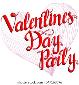 Happy valentines day Lettering, design elements for cards. Doodles curls. Vector illustration. Be my Valentine.