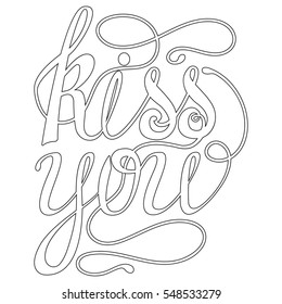 Happy valentines day Lettering, design elements for cards. Be my Valentine.