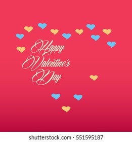 Happy Valentine's Day Lettering design with element color