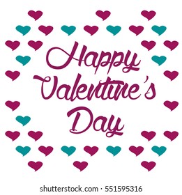 Happy Valentine's Day Lettering design with element color