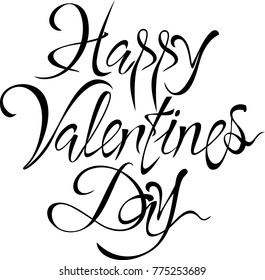 Happy Valentine's day.  lettering. The design concept for postcards. Vector.