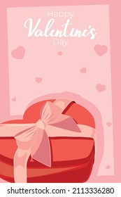 happy valentines day lettering and gift