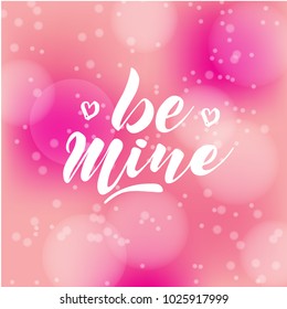 Happy Valentine's Day lettering greeting card with modern text hand drawn love concept - red background