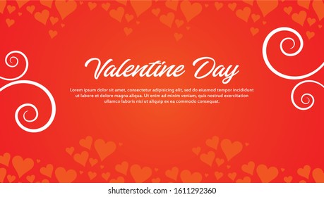Happy Valentine's Day lettering Greeting Card on red background, vector illustration