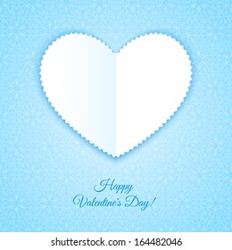 Happy Valentine's Day lettering Greeting Card on ornate background